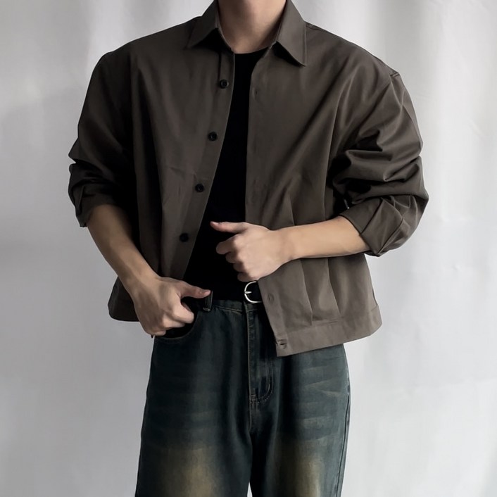 봄신상할인 미니멀 크롭 데일리 치노 셔츠 4colors