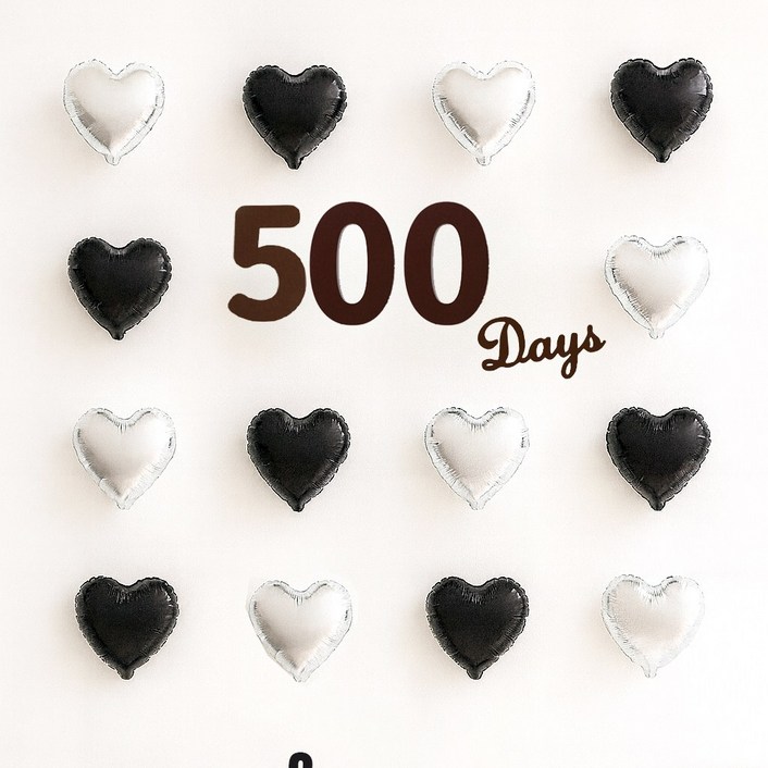 해피제이니 미니하트 20개 50일 100일 셀프촬영 기념일 포토존 풍선세트