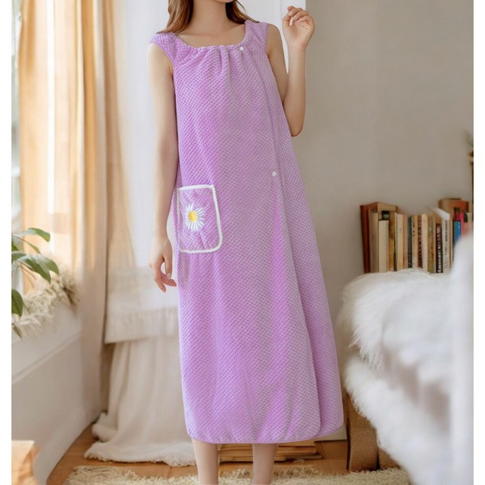 피크플로우 퀵드라이 목욕 홈캉스 샤워가운, 1개, 퍼블