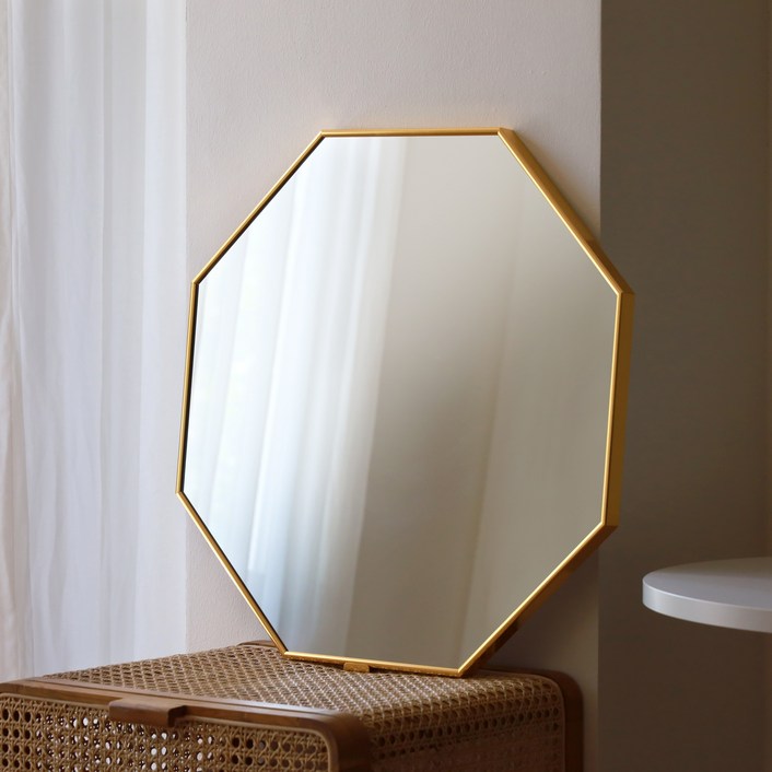 브래그디자인 무료배송 5mm 두꺼운 거울 600×600 팔각 거울  국내 알루미늄 수제작 프레임, 1. 골드