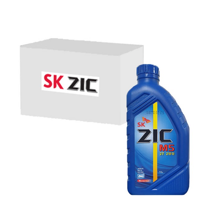 SK엔무브 지크 M5 2T 2행정 1박스 오토바이, 예초기 엔진오일 (1L x 12개), 1개