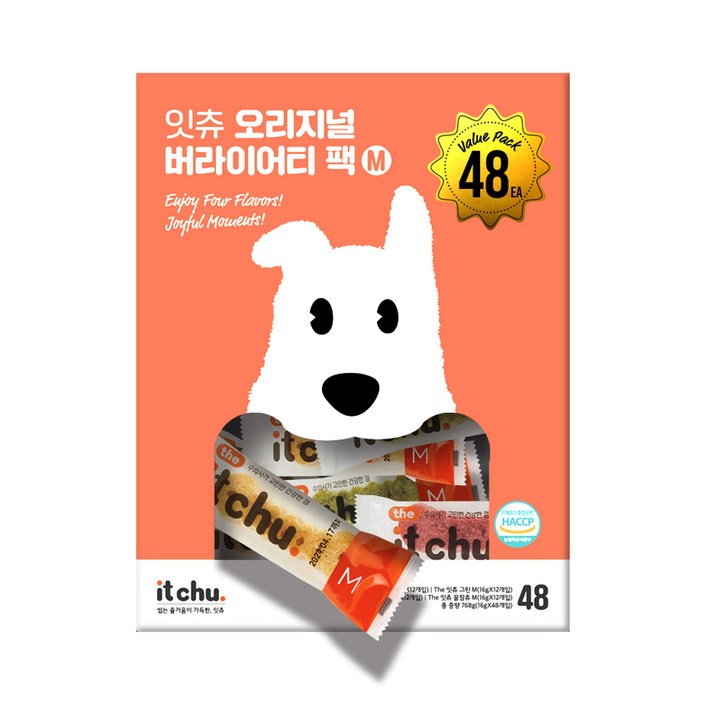 잇츄 오리지널 M 버라이어티팩 48개입 덴탈껌 4가지맛, 1개