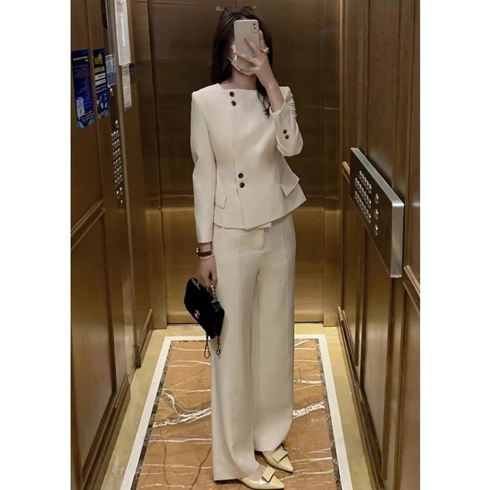 그루밍 (grooming) 여성 고급 정장 슈트 투피스 일체형 세트