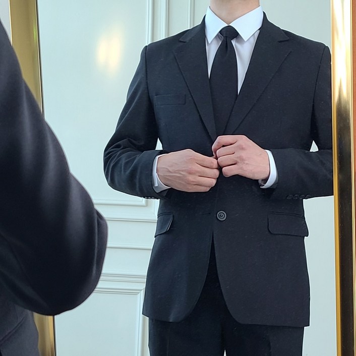 오전주문 당일출발 가성비 스판 빅사이즈 장례식 검정 정장 세트