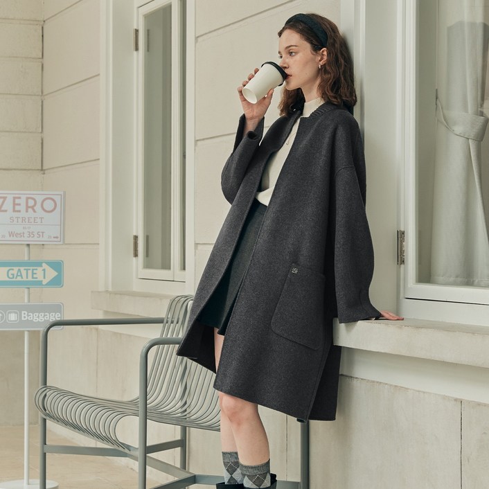 제로스트릿 3컬러 논버튼 핸드메이드 코트 NONBUTTON HANDMADE COAT