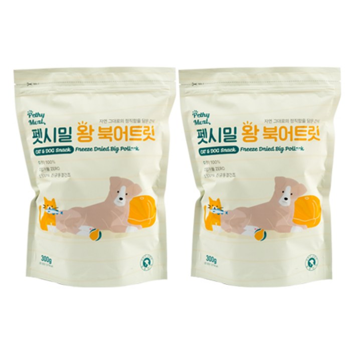 펫시밀 왕북어트릿 동결건조 고양이 강아지 훈련용 동물병원입점 간식, 2개, 300g 펫시밀 왕북어트릿 동결건조 고양이 강아지 훈련용 동물병원입점 간식, 2개, 300g
