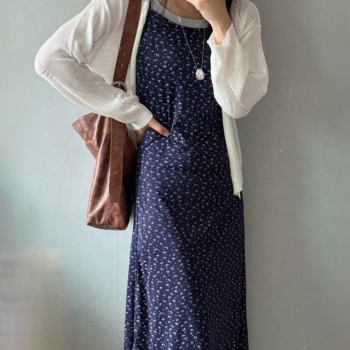 [위아썸머]꽃무늬 레이어드 롱원피스