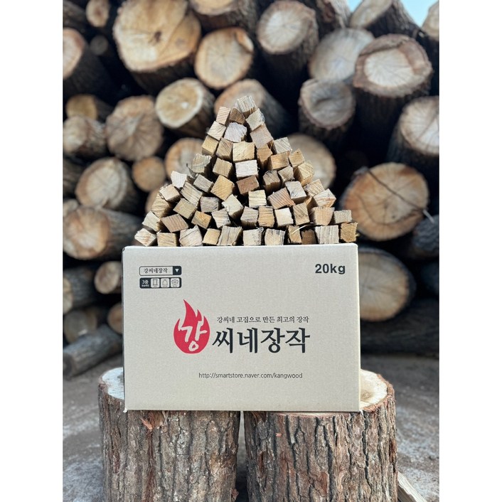 강씨네장작 3중방습 국산 참나무 3차건조 캠핑장작 20kg, 20kg, 1개