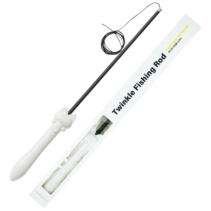 버디부 트윙클낚시대 V2 고양이 레이저 광섬유 장난감 - 4가지 불빛 변경, 1개, 화이트