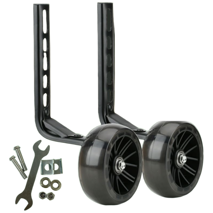 안전키드 광폭 무소음 어린이 자전거 보조바퀴 12인치20인치 호환, 1세트, 4cm, 블랙