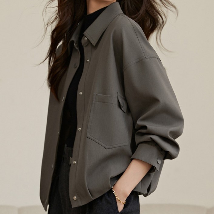 여성 자켓 루즈핏 아우터 긴팔 상의