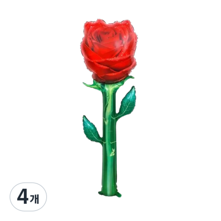 러블리 대형 장미 풍선 이벤트 파티용품 손펌프포함, 4개, 로즈