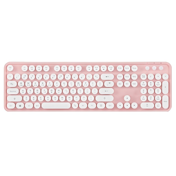 엑토 레트로 무선 일반형 키보드, 핑크, KBD48 엑토 레트로 무선 일반형 키보드, 핑크, KBD48