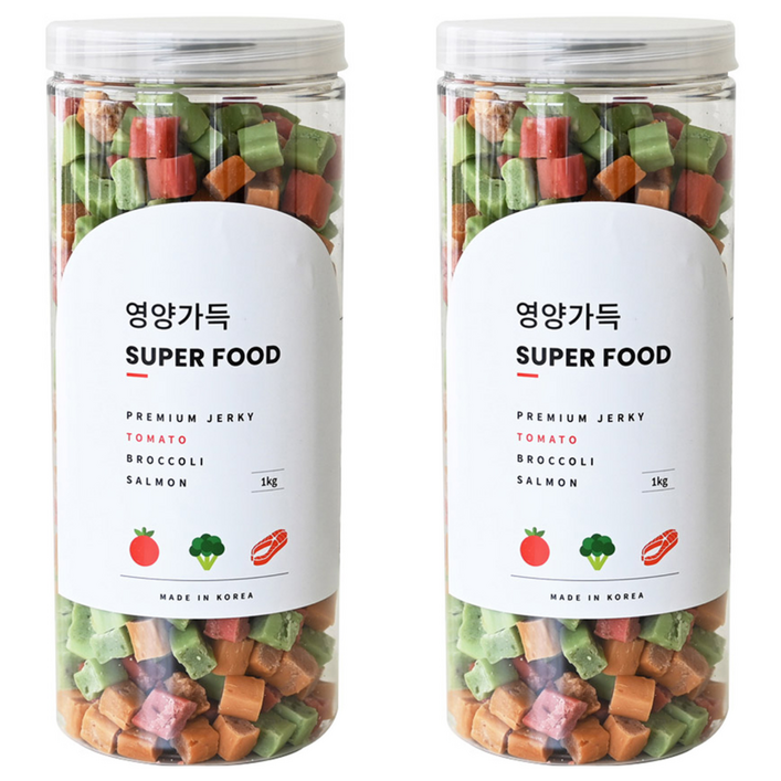 제로랩스 강아지 영양가득 져키, 토마토브로콜리연어, 1kg, 2개