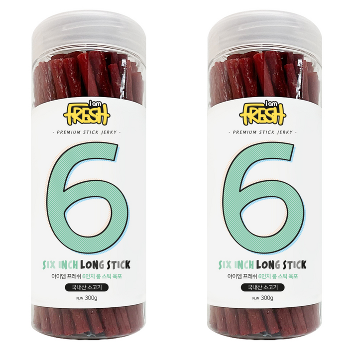 아이엠프레쉬 강아지 롱 스틱 육포, 소고기, 300g, 2개