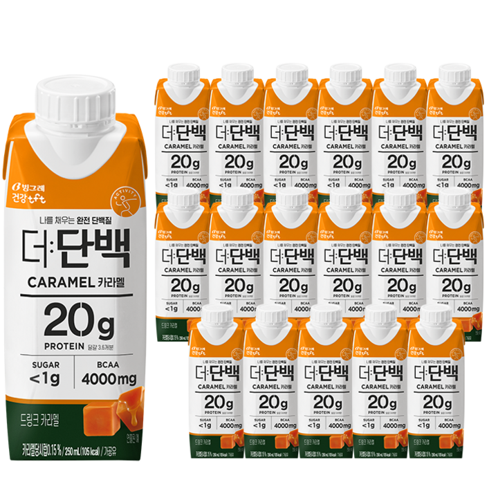 빙그레 tft 더단백 드링크 카라멜 18p, 18개, 250ml