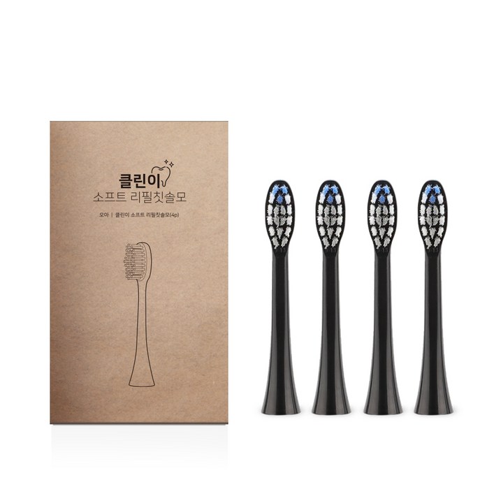 오아 클린이소프트 전용 리필 칫솔모 블랙 4p 오아 클린이소프트 전용 리필 칫솔모 블랙 4p