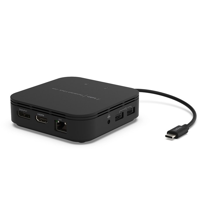 벨킨 7 in 1 USB C 멀티 허브 썬더볼트 3 독 코어 F4U110bt, 블랙, 1개
