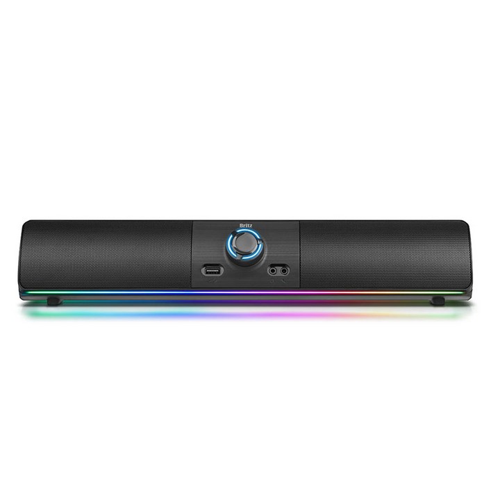브리츠 RGB SoundBar 2채널 컴퓨터 게이밍 블루투스 겸용 사운드바 스피커, 블랙, BZT1BT