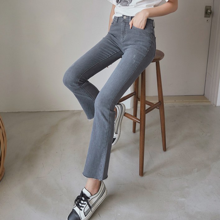 시크폭스 여성용 여우진 블랙 라벨 3탄 부츠 컷 데님팬츠 롱