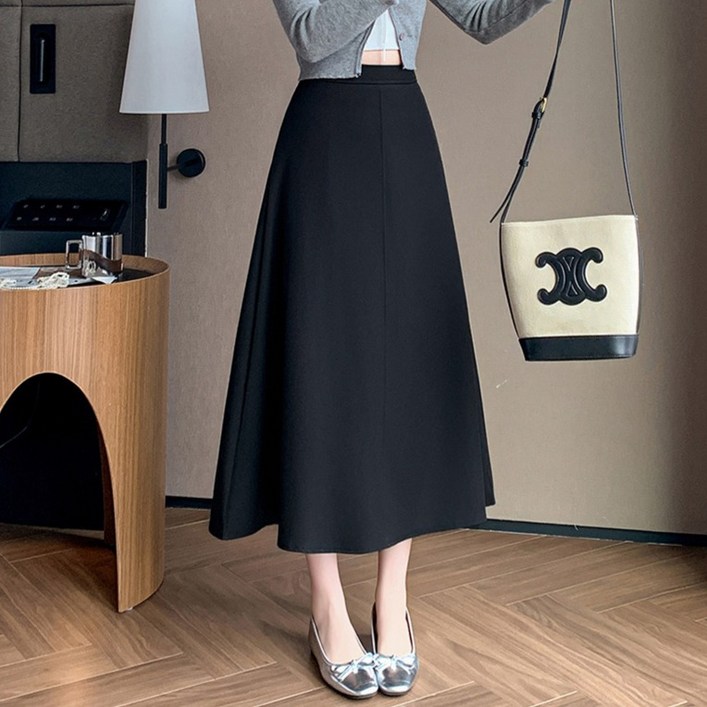 페이퍼먼츠 캐주얼 A라인 플레어 스완 롱 스커트 10273