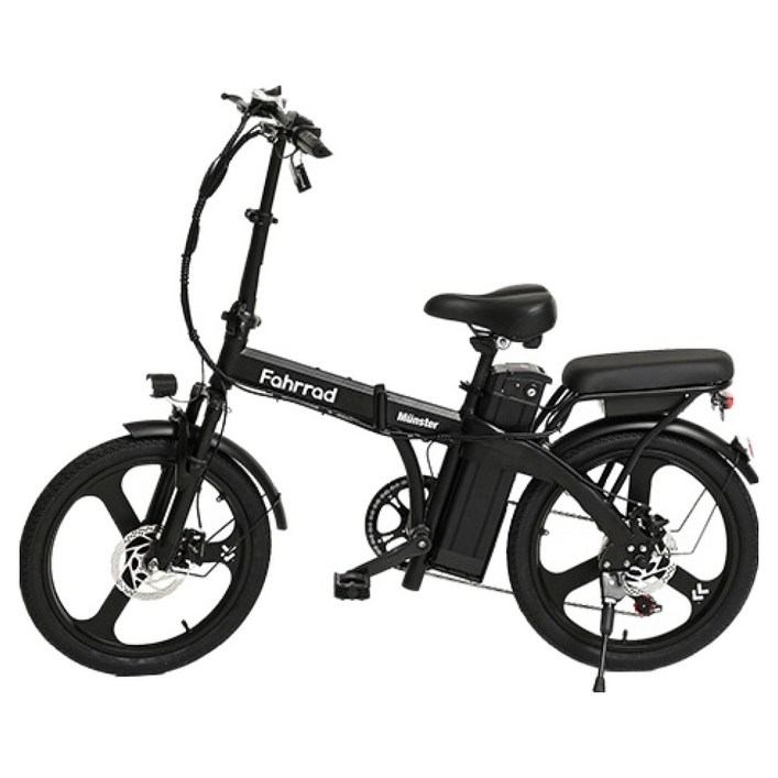 파라드 뮌스터 48V 500W 15Ah 접이식 전기자전거 고객직접설치, 무광블랙, 스틸