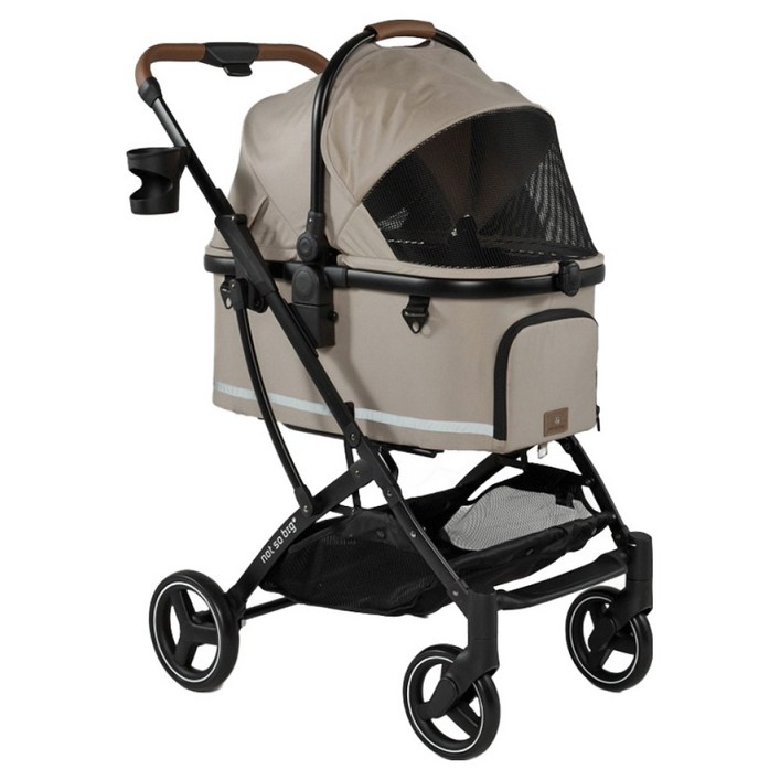 낫쏘빅 반려동물 아로아플러스3 캐리어분리형 유모차  레인커버  컵홀더 세트, 젠틀베이지, 1세트