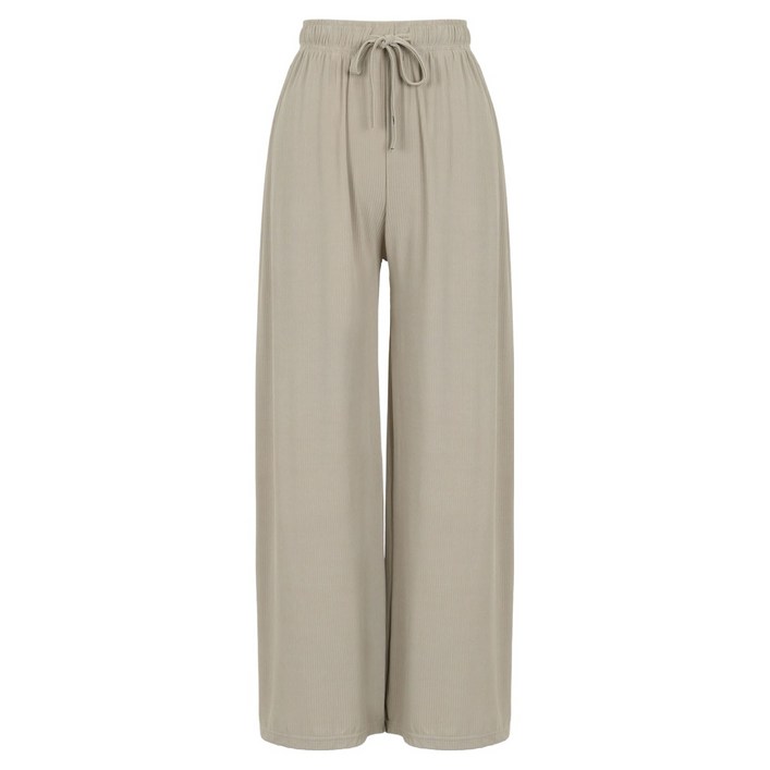 에이비플러스 여성용 밴딩 허리끈 주름 와이드 팬츠 LSZ5MP34