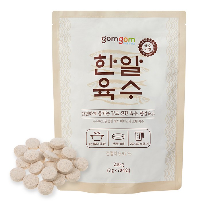 곰곰 한알 육수 3g 70입, 210g, 1개 곰곰 한알 육수 3g 70입, 210g, 1개