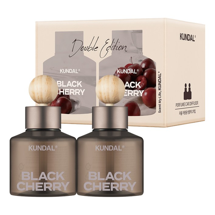 쿤달 퍼퓸 차량용 방향제 75ml 본품 2p  우드볼 스틱 2p 세트