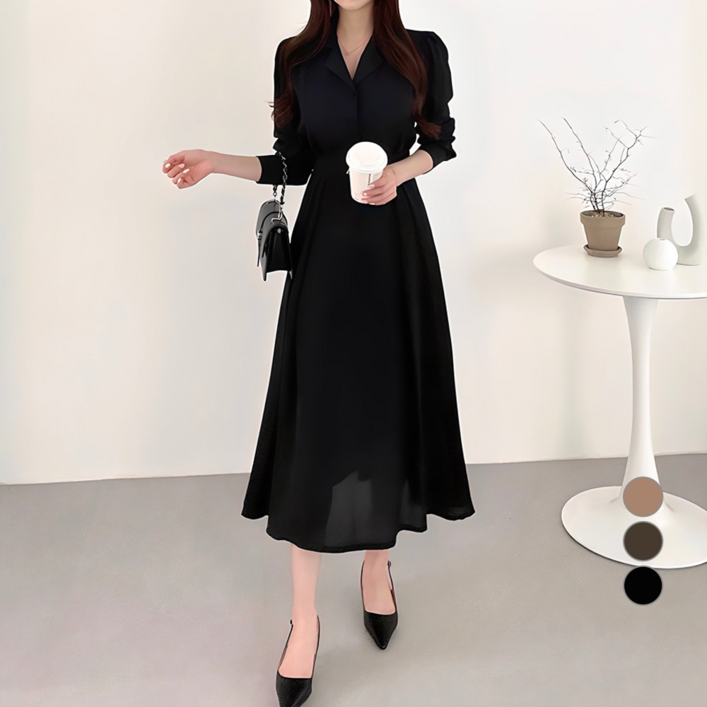 마이시즌 여성용 싱글버튼 트렌치 원피스