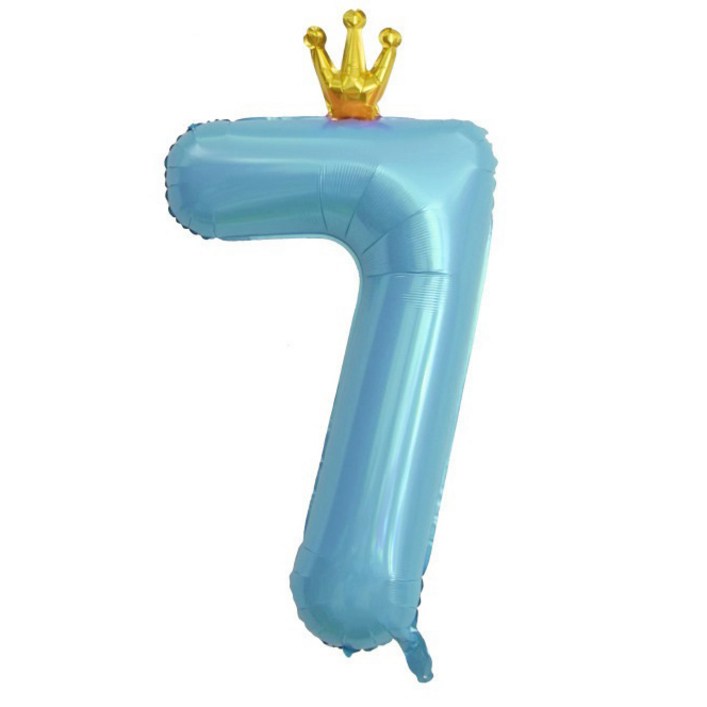 이자벨홈 생일파티 왕관 숫자 풍선 7 초대형, 블루, 1개 - 쇼핑앤샵