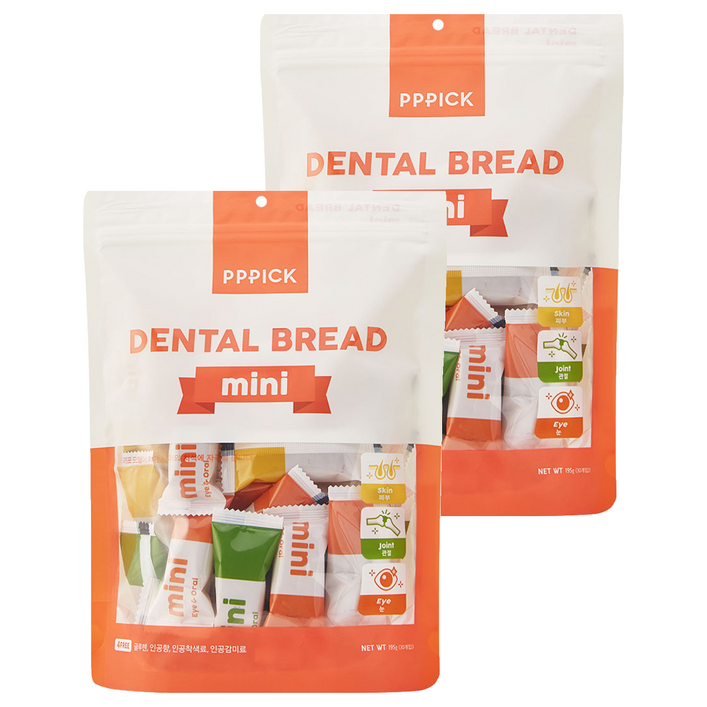 피피픽 덴탈 브래드 미니 강아지껌, 혼합맛보스웰리아피쉬콜라겐결명자, 195g, 2개