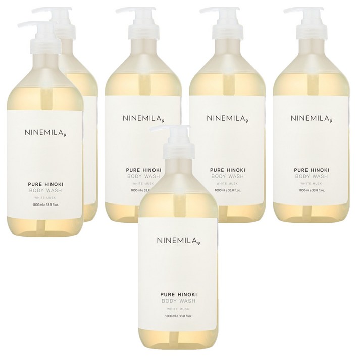 나인밀라 퓨어 히노끼 바디워시 화이트 머스크향, 1L, 6개