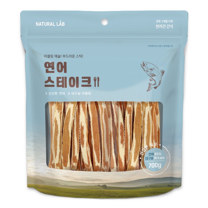 내츄럴랩 강아지 건강한육포 스테이크, 연어, 700g, 1개