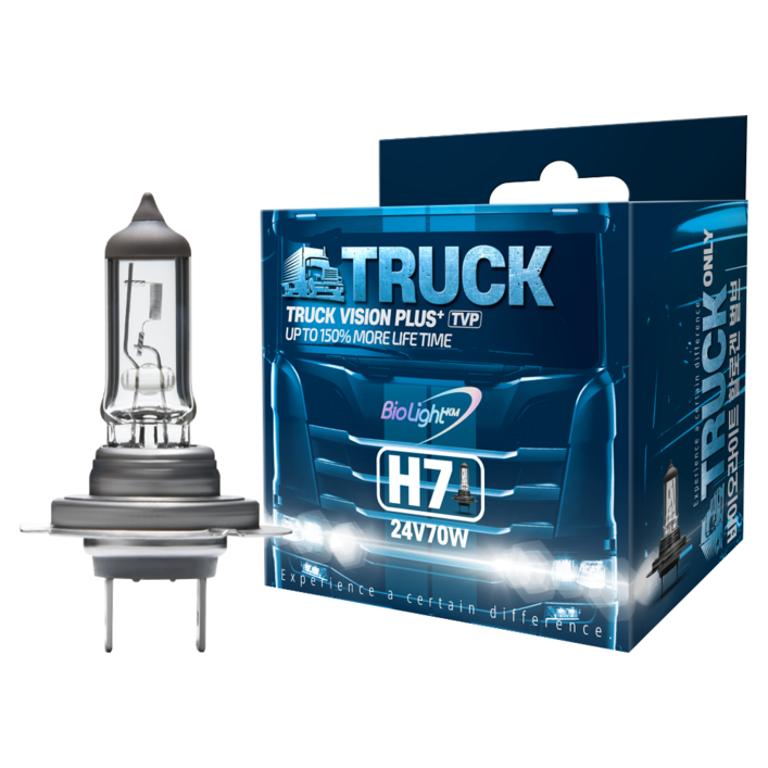biolight 트럭용 24v 할로겐 램프 비전 플러스 3200K H7 2p, 1개, 혼합색상, H7