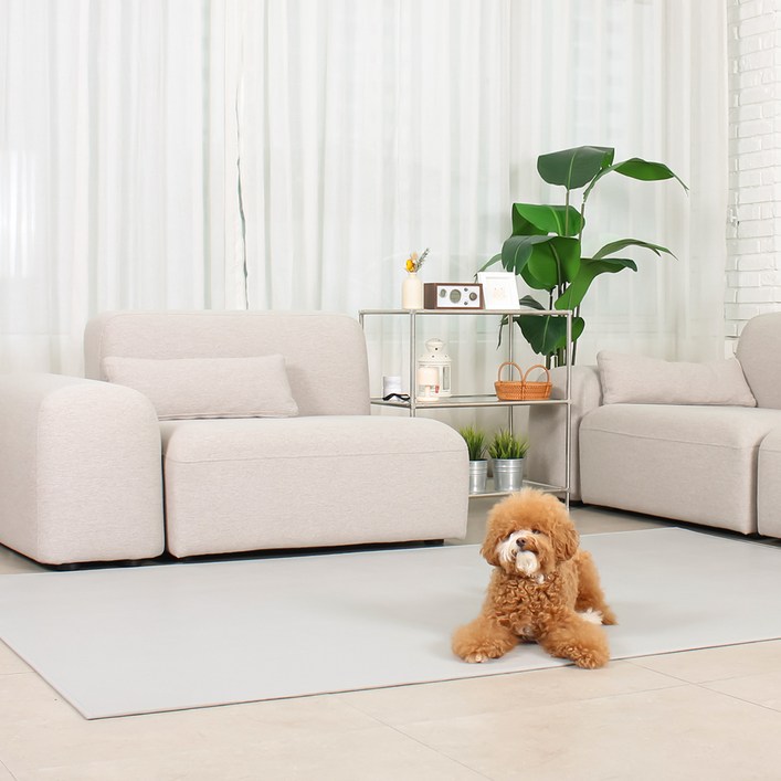 초코펫하우스 강아지 논슬립 레더 매트, 그레이, 1개