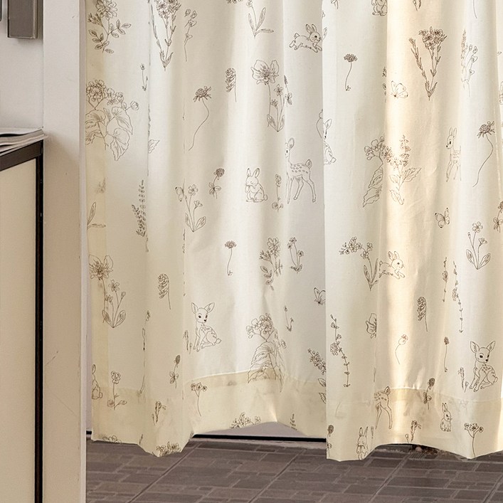 바자르 빈티지 소담 광목 가리개 커튼 창문형