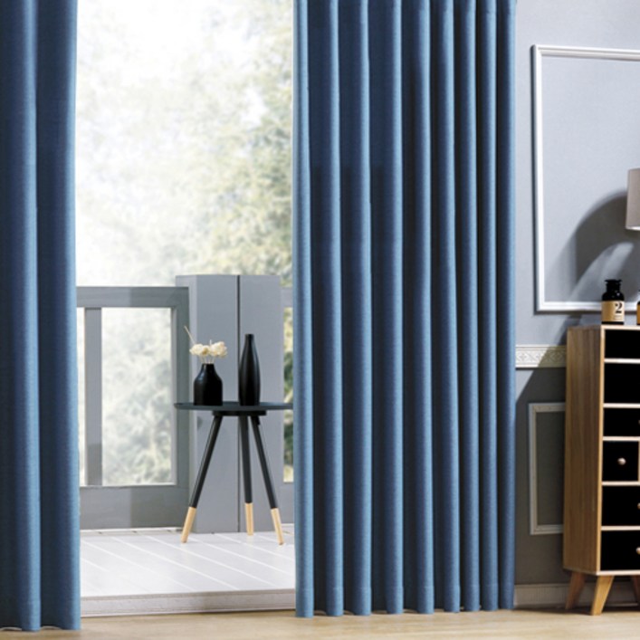 시우데코 국내생산 오로라 아일렛형 암막커튼 2p  커튼끈 2p 세트