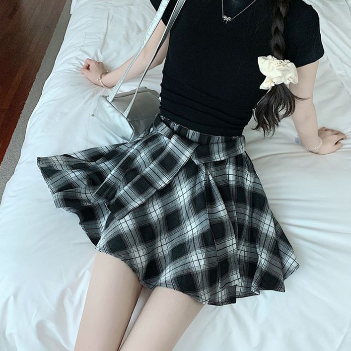 메이첼 알레 체크 플레어 미니 스커트 10367