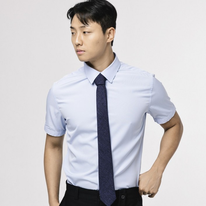 엘엑스티 남성용 반팔 구김없는 반슬림 냉감 와이셔츠 엘엑스티 남성용 반팔 구김없는 반슬림 냉감 와이셔츠