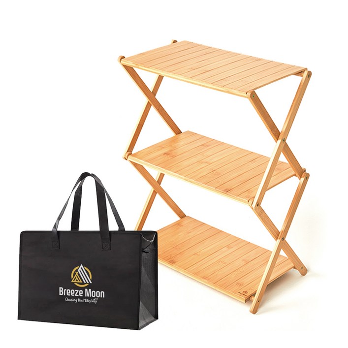 브리즈문 캠핑 선반 우드쉘프 2세대 일반형  고급가방