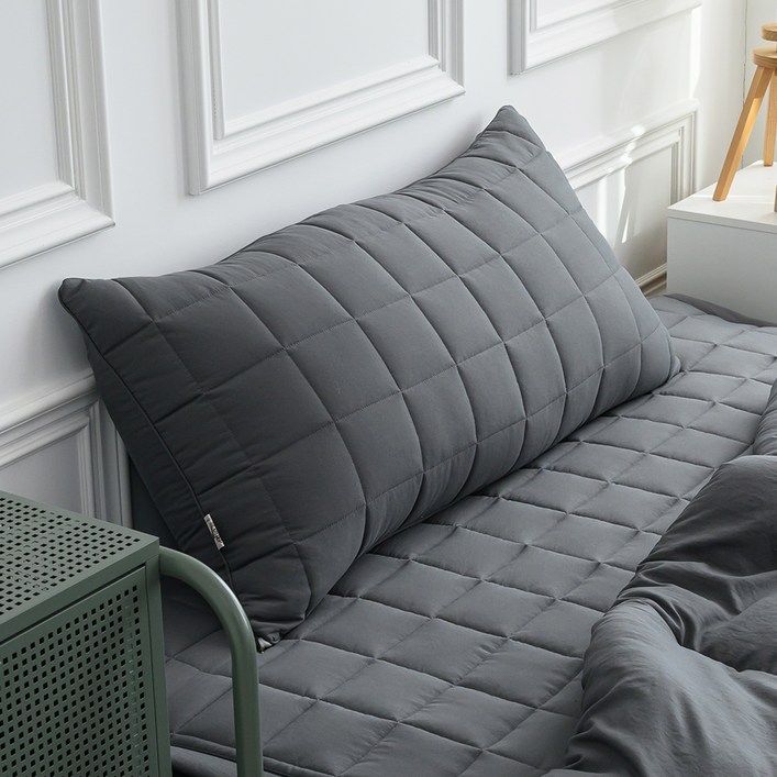 아이닉스 푸딩 소프트워싱 등받이 롱 헤드쿠션 누빔 커버 솜포함