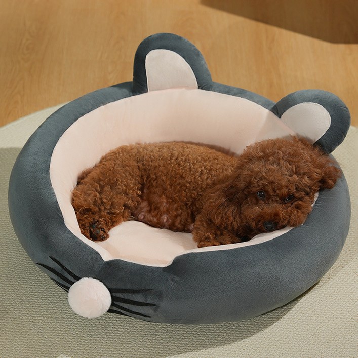 파스텔펫 반려동물 마우스 극세사 원형쿠션