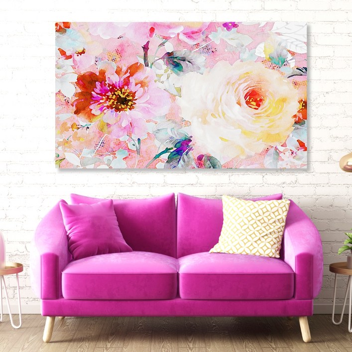 백앤아트 재물운 금전운 승진운 풍수 모란꽃 그림액자 1