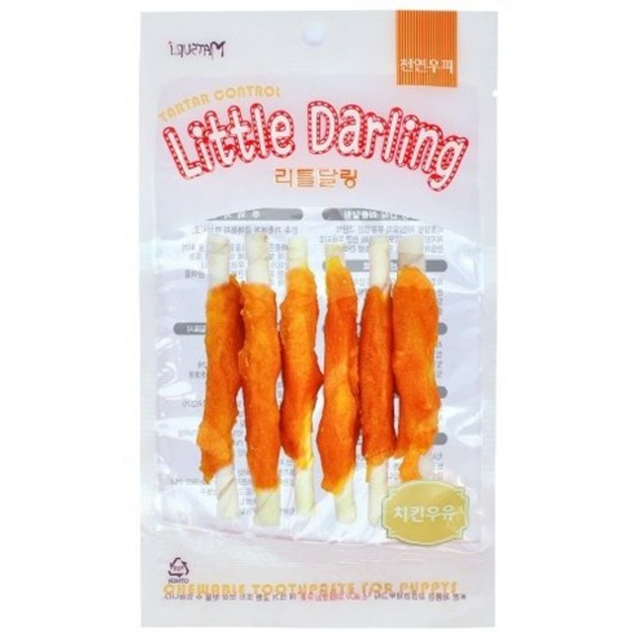 리틀달링 치킨우유껌 애견간식 6p, 치킨맛, 60g, 12개