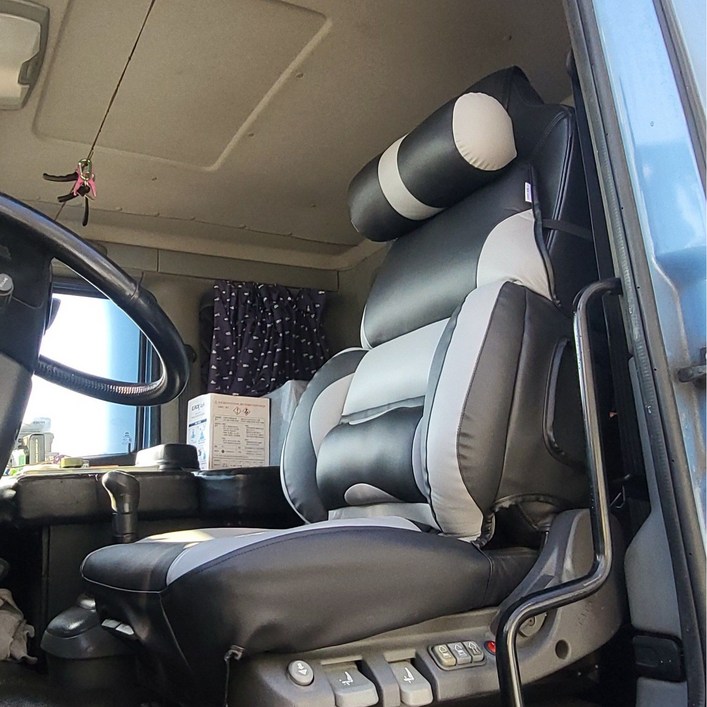 대형트럭 운전석 리무진 시트커버 1P  현대 엑시언트,타타대우 맥쎈,프리마,노부스,메가트럭,MAN, 볼보FM, 벤츠유로, 이마이티, 포터2 화물차 전차종호환, 1개, 그레이블랙