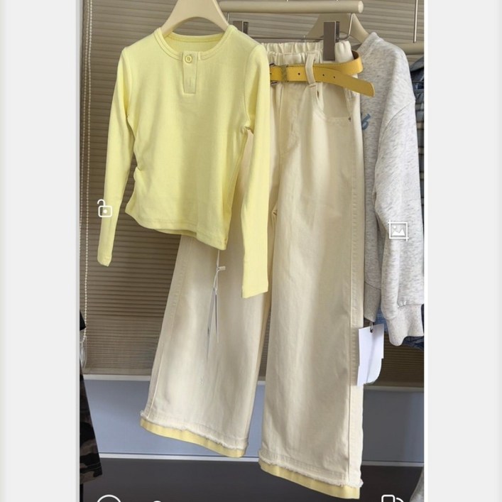 해피유통어린이 봄철 긴팔 활력 세트 패셔너블 벨트 디자인14세 이상XG03