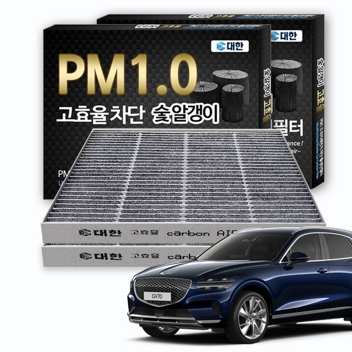 대한카필터 PM1.0 활성탄 에어컨필터, 2개, 제네시스GV70 - KC153