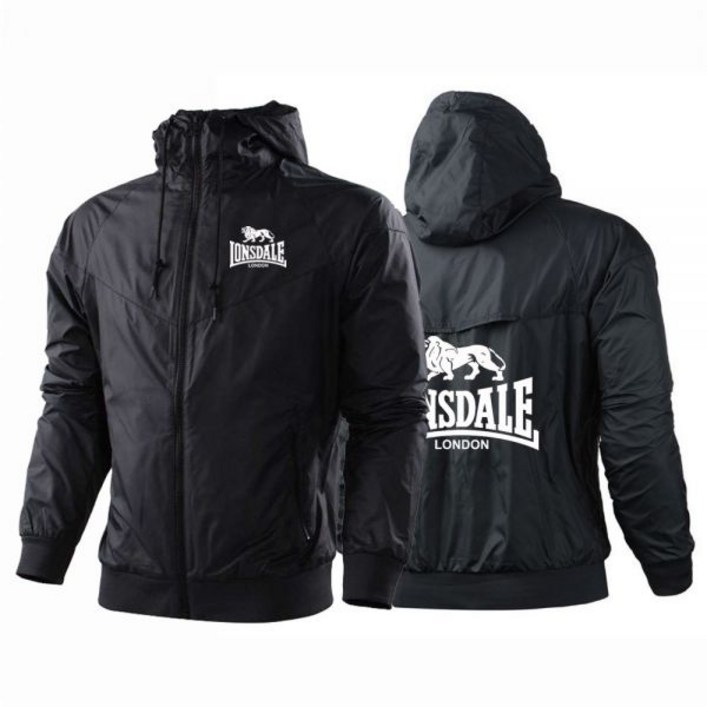 남자 후드 집업 남성 후드티 Lonsdale남자 윈드 브레이커 솔리드 지퍼 코트 프린트 재킷 스포츠 대학 클래식 탑 봄